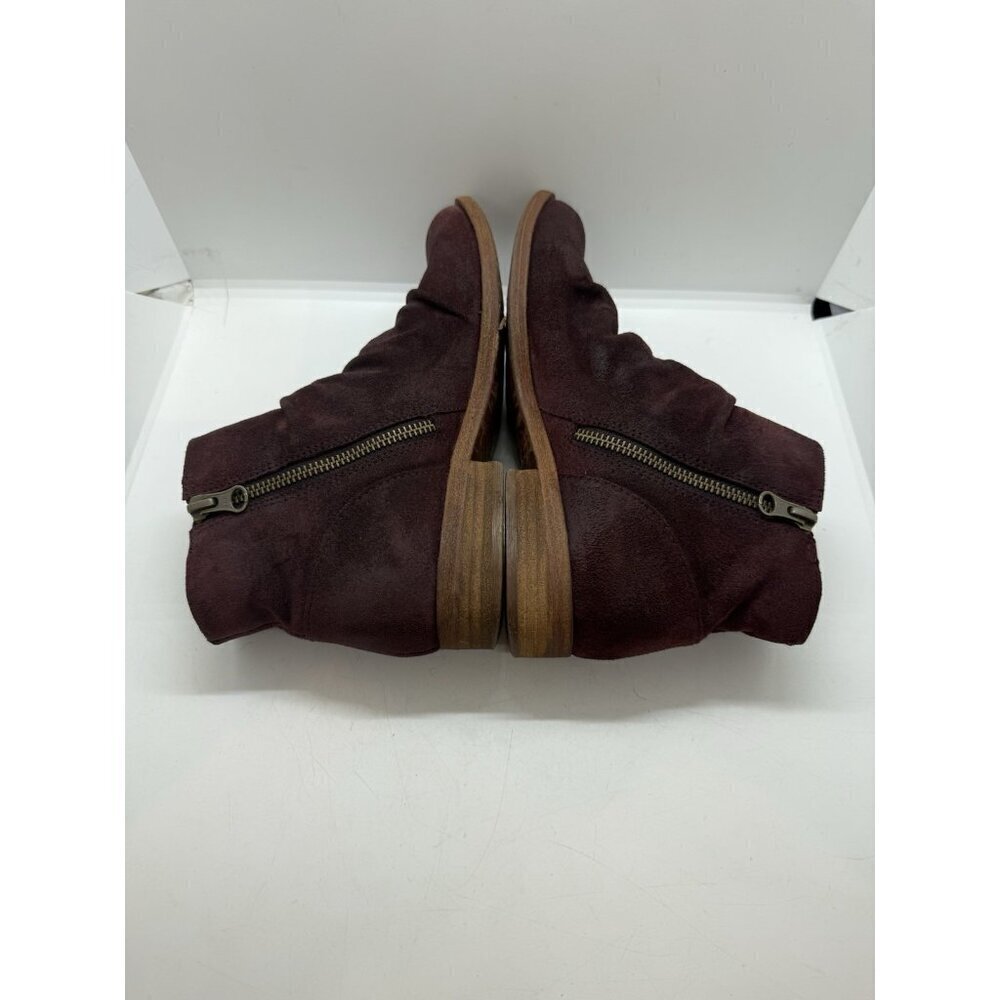 Kork-Ease Giba Suede Ankle Boot Size 6.5 M Wine Burgundy Women’s Bootie Size Zip - Picture 5 of 8